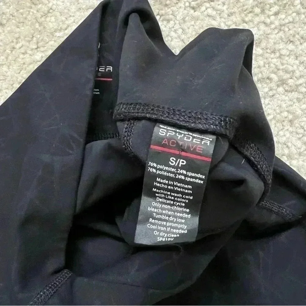 Spyder Active Performance High Rise Tight Fit Leggings Black Women’s Size Small